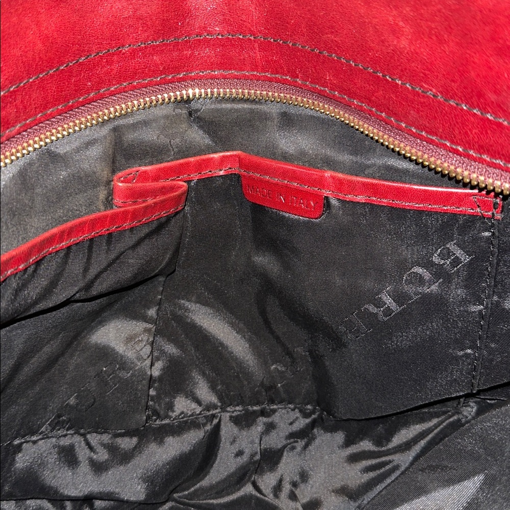 Burberry Deep Red Leather Shoulder Bag - Picture 9 of 16